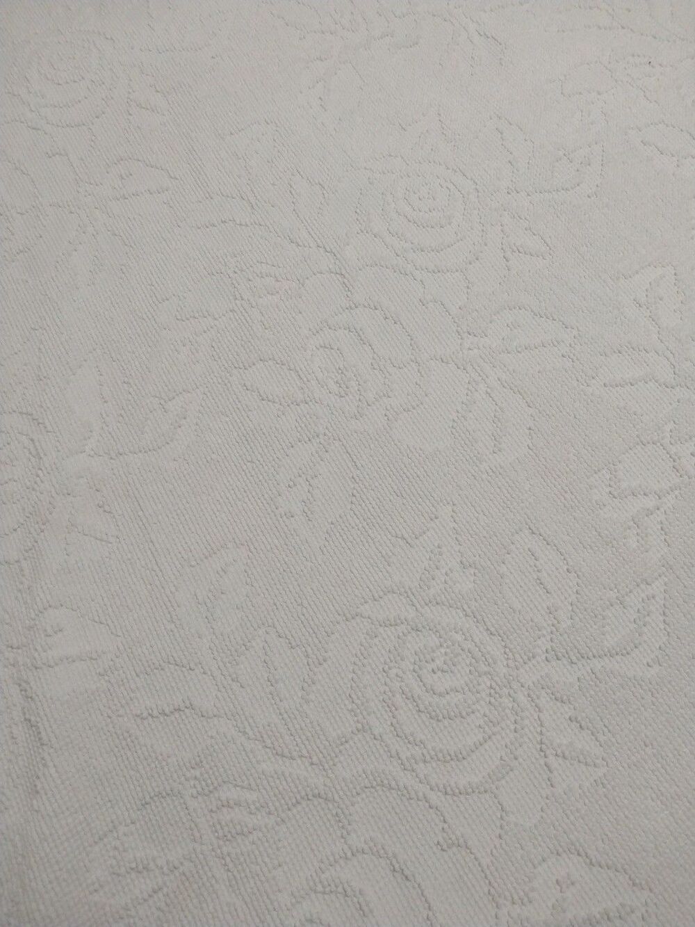 Rare Vintage 100% Cotton Chenille Blanket Floral Rose Pattern King Size 105x90 - Picture 4 of 9
